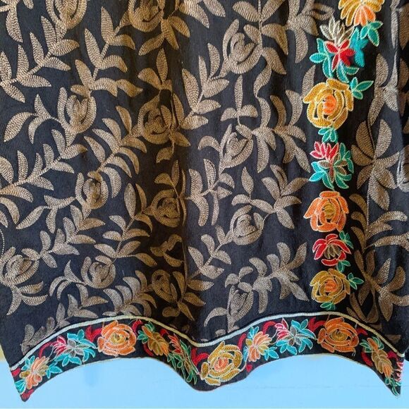 Royal Queen Dress Knit Embroidered Side Slits Pockets Sz XXL Gorgeous - Picture 3 of 7